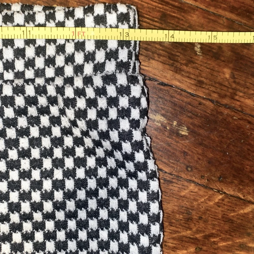 HOUNDSTOOTH HIGH WAISTED BLACK & WHITE STRETCHY PANTS SIZE M - Picture 4 of 6